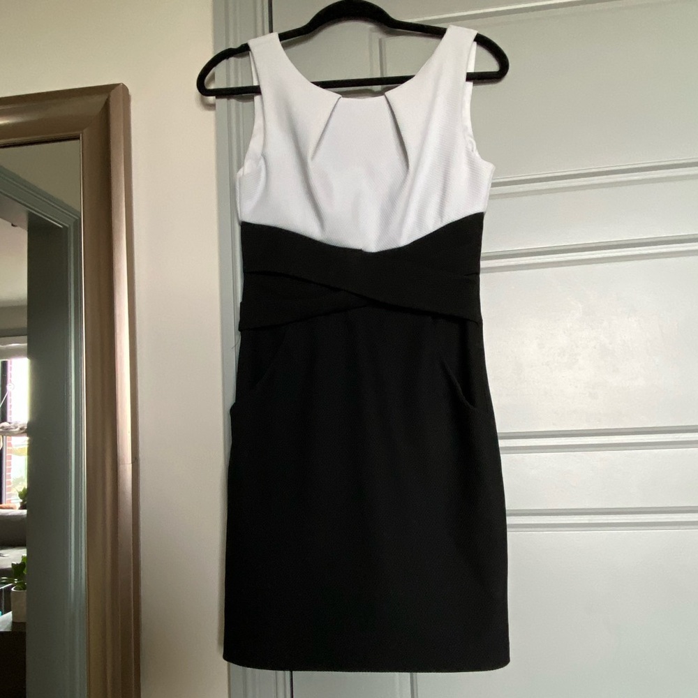 Flattering Black and White cocktail dress
